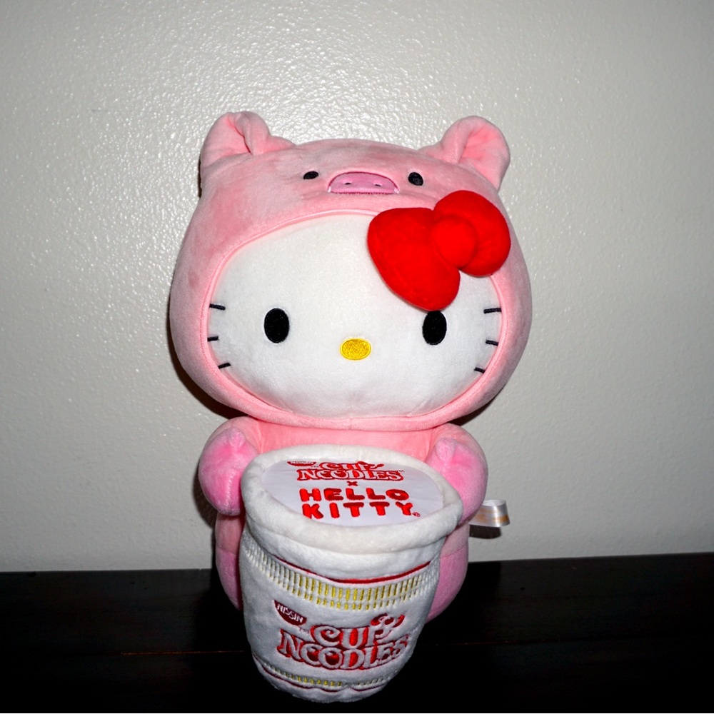 Adorable Nissin Cup Noodles® X Hello Kitty® Pig Plush - Limited Edition!